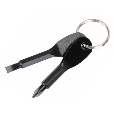 Keychain with 2 key-type screwdrivers